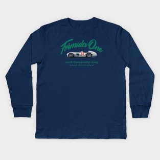 F1 Retro Car Graphic Kids Long Sleeve T-Shirt